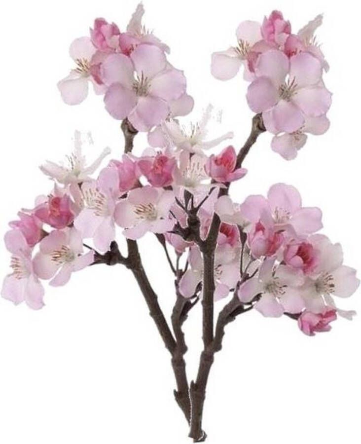 Bellatio Flowers & Plants 2 Stuks roze kunstbloemen appelbloesem takken van 36 cm Kunstbloemen nepbloemen