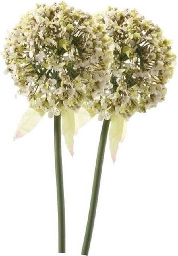 Bellatio Flowers & Plants 2 x Witte sierui steelbloem 70 cm Kunstbloemen