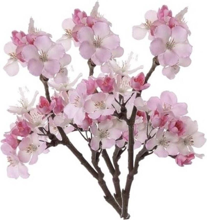 Bellatio Flowers & Plants 3 Stuks roze kunstbloemen appelbloesem takken van 36 cm Kunstbloemen Nepbloemen