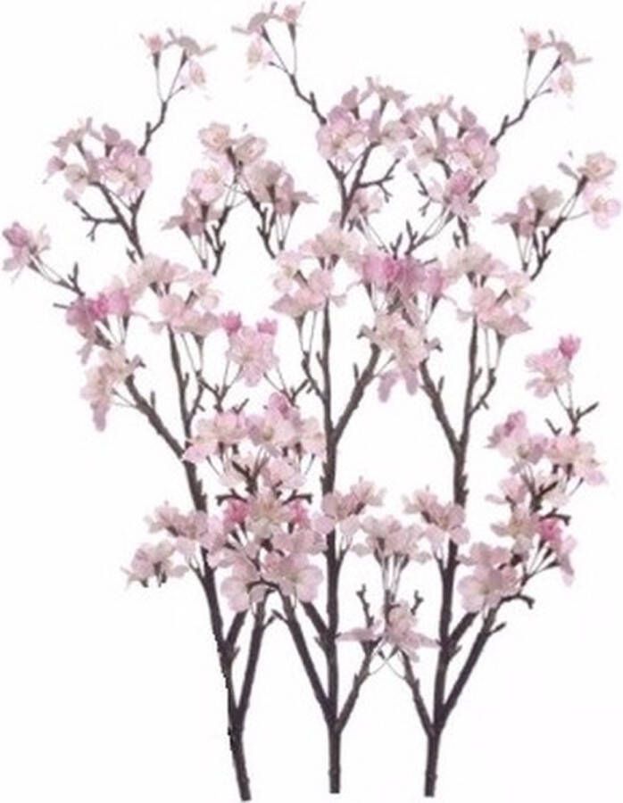 Bellatio Flowers & Plants 3x Appelbloesem tak roze 104 cm