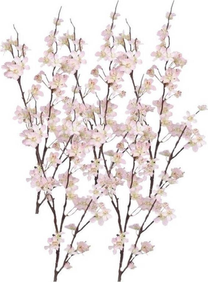 Bellatio Flowers & Plants 5x Stuks roze appelbloesem kunstbloem tak met 57 bloemetjes 84 cm Nepbloemen Kunstbloemen