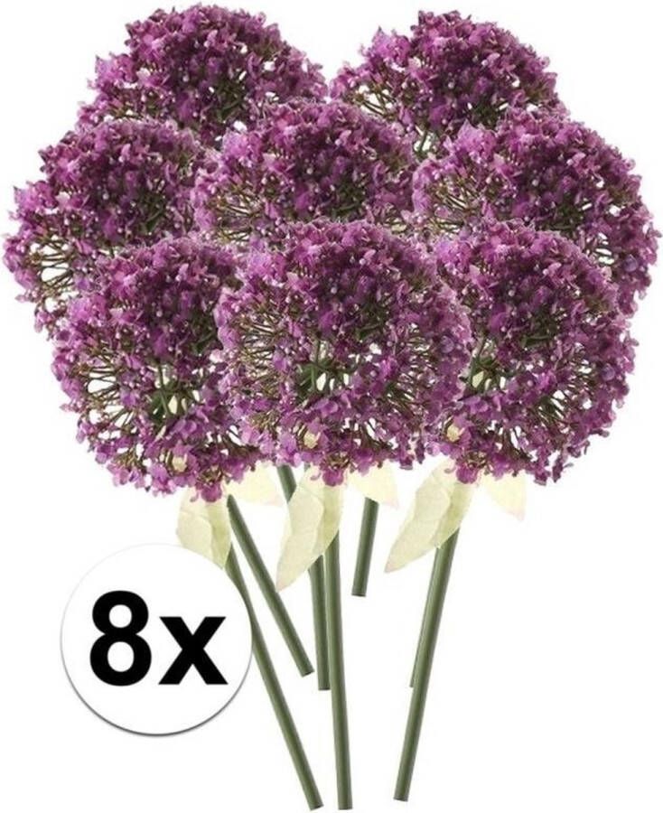 Bellatio Flowers & Plants 8 x Roze rode sierui steelbloem 70 cm Kunstbloemen