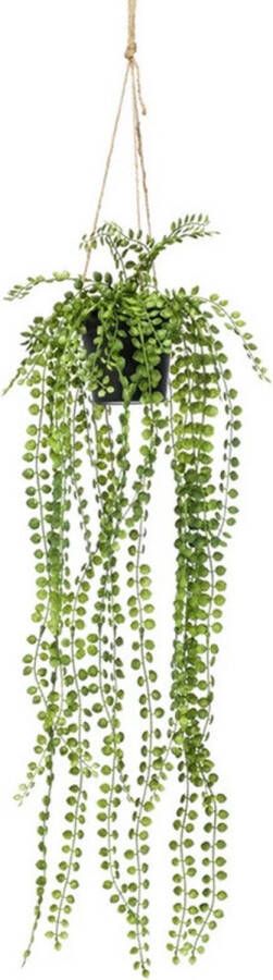 Bellatio Flowers & Plants Groene Ficus Pumila kunstplant 60 cm in hangende pot Kunstplanten nepplanten