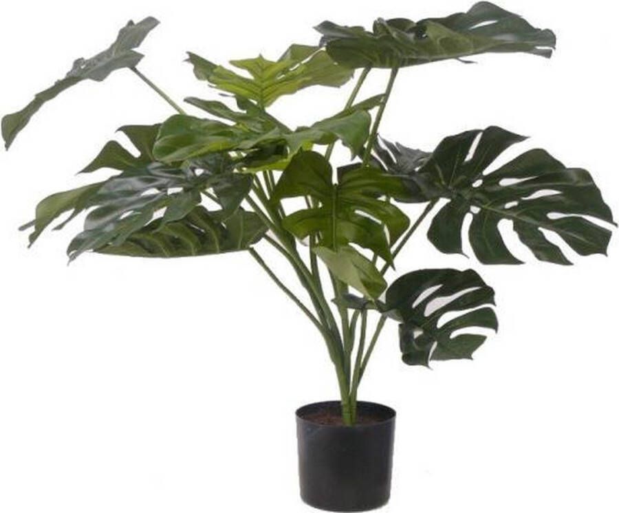 Bellatio Flowers & Plants Groene Monstera kunstplant 85 cm voor binnen kunstplanten nepplanten