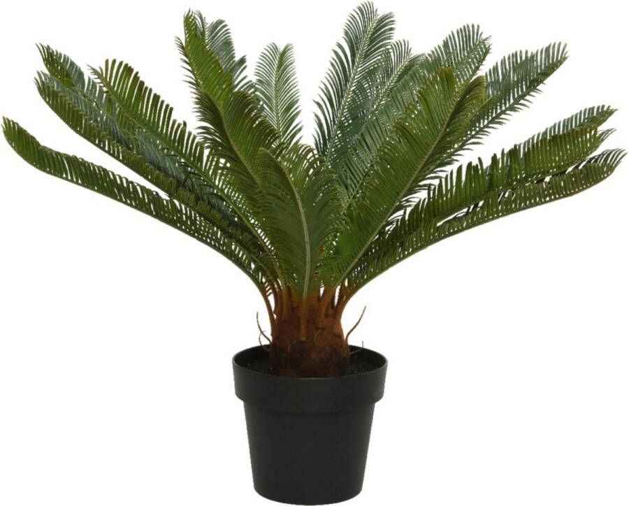 Bellatio Flowers & Plants Groene Varenpalm kunstplanten 60 cm in zwarte pot Kunstplanten nepplanten Varenpalms planten plantjes