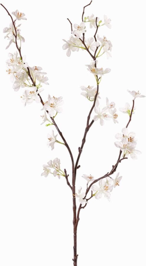 Bellatio Flowers & Plants Witte appelbloesem kunstbloem tak met 57 bloemetjes 84 cm Nepbloemen Kunstbloemen