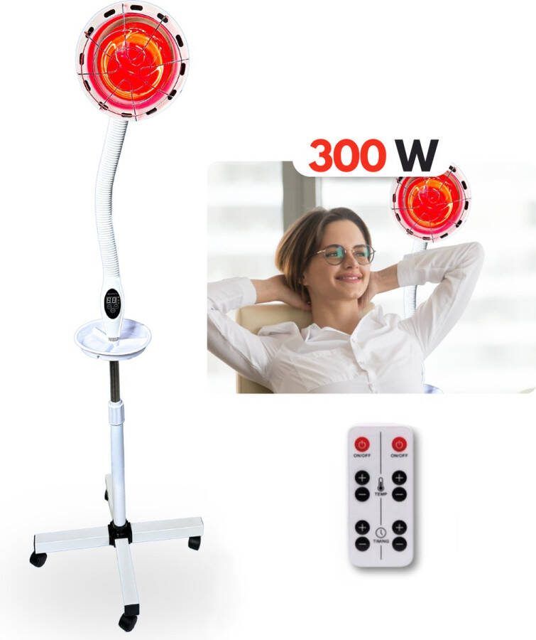 Bellavita Infraroodlamp 300W Infraroodtherapie Lichttherapie Gezondheid Spieren Gewrichten Infraroodtherapie Lichttherapie Fibromyalgie Pijnverlichting – Collageen Lamp – Warmtelamp Rood Licht Therapie Red Light Therapy