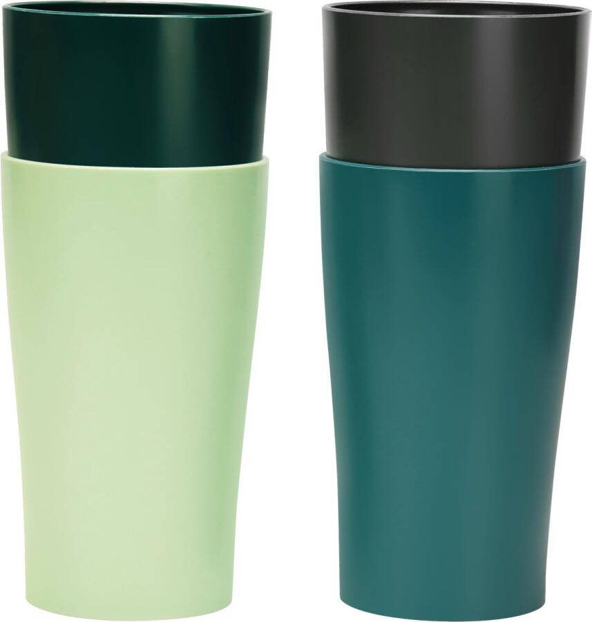 BELLE VOUS 4 Pak Plastic Drink Bekers 400 ml Herbruikbaar en Onbreekbare Tumblers BPA-vrije Reisbekers voor Water en Hete Koude Drankjes Magnetron en Vaatwasser Veilig Kampeerbekers