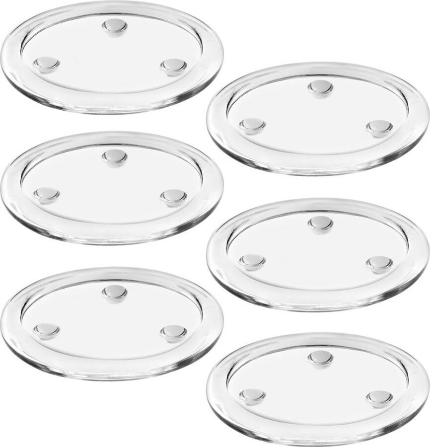 BELLE VOUS 6 Pack van ronde helder glazen pijler kaars platen 10 cm 4 inch votief theelicht kaarsenhouder set ideaal voor spa decoraties bruiloften feesten woondecoratie tafel centerpieces &