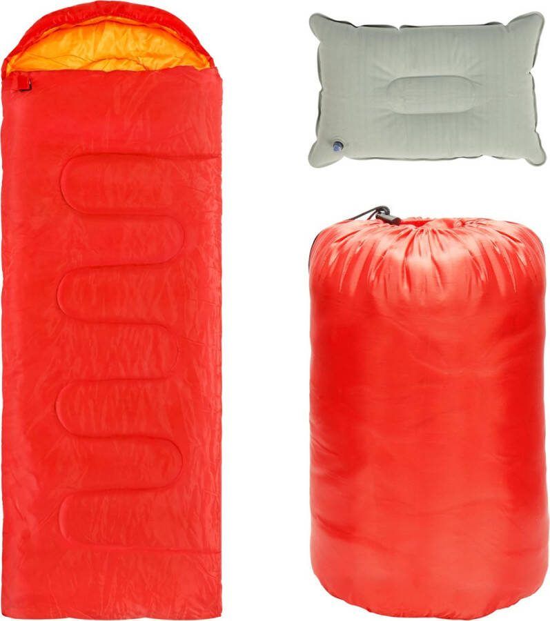 BELLE VOUS Buiten Slaapzak met Kussen Lichtgewicht en Waterdichte 4 Seizoenen Slaapzak voor Volwassenen Enkel Persoon Koud Warm Weer Slaap Zak voor Kamperen Wandelen Backpacking en Reizen