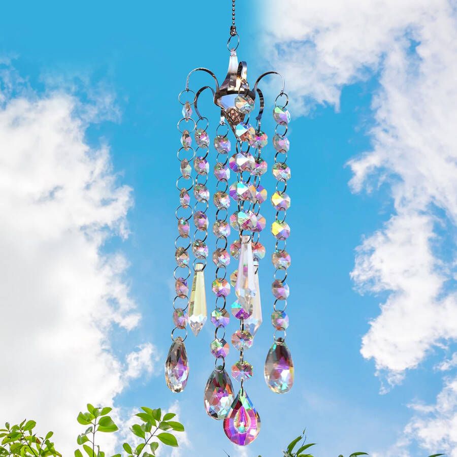 BELLE VOUS Hangende zonnevanger kristallen decoratie AB-coating prisma-kristal regenboog zonnevanger raamdecoratie om op te hangen voor thuis binnenraam terras balkondecoratie en als cadeau