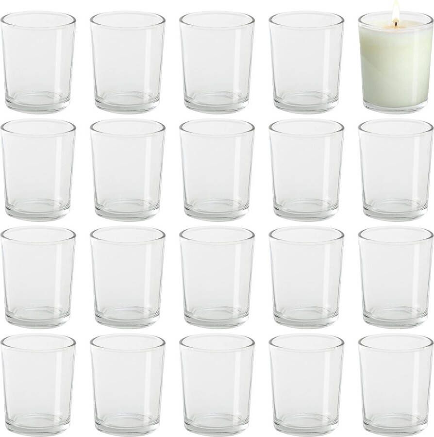 BELLE VOUS Kristalheldere Votief Theelichten & Kaarsen Houder Set (72 Pak) B5 x H6 5 cm – Kristallen Cylinder Kopstukken – Huis Ornament Huwelijkstafel Decoratie & Aromatherapie Geschenk