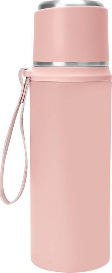 BELLE VOUS Pink Stainless Steel Insulated Flask Bottle 800ml 27oz Double Walled & Vacuum Insulated Travel Mug with Cup Lid Reusable Metal BPA-Free Leakproof Water Bottle for Hot and Cold Drinks
