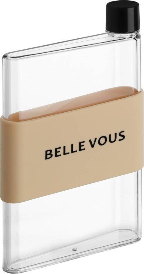 BELLE VOUS Plat Plastic Draagbare Waterfles 480 ml BPA-Vrije Dunne Herbruikbare Fles Ideaal voor Sport Reizen Kamperen & School Past in Elke Tas
