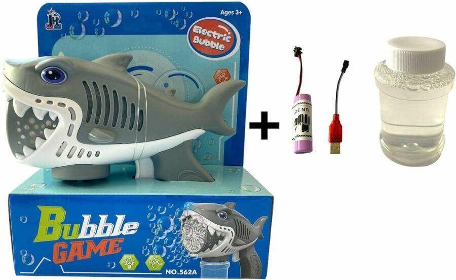 Shark Bubble Gun USB Oplaadbaar Bellenblaas speelgoed bellenblaas pistool (incl. zeep)