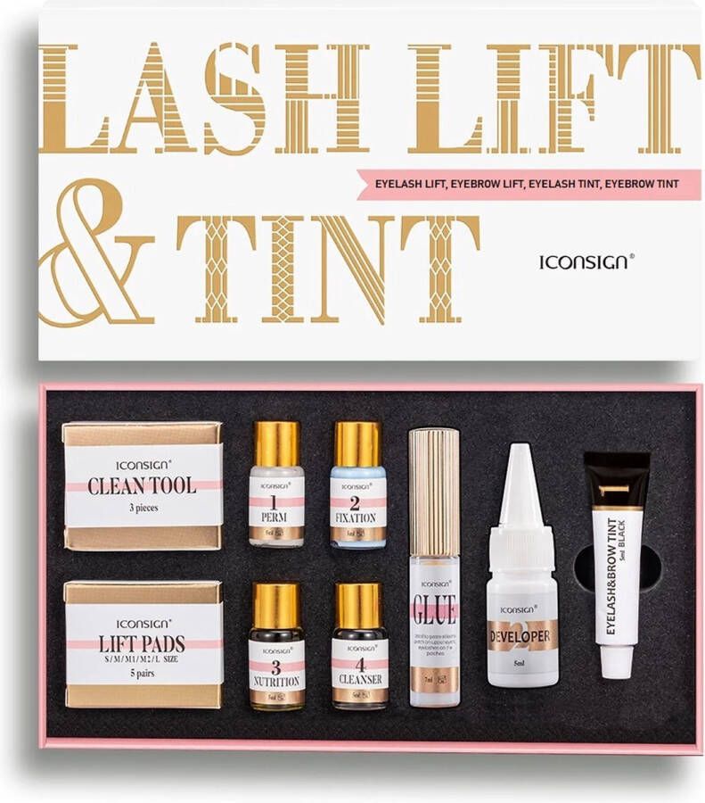 Bellissima Iconsign Professional Lash lift kit Wimper lift Inclusief zwarte wimperverf Wimperlifting set Brow Lamination Starterskit- Eyelash lift Eyebrow lift Eyelash tint Eyebrow tint Voor professioneel gebruik Sinterklaas Cadeau Kerstcadeau