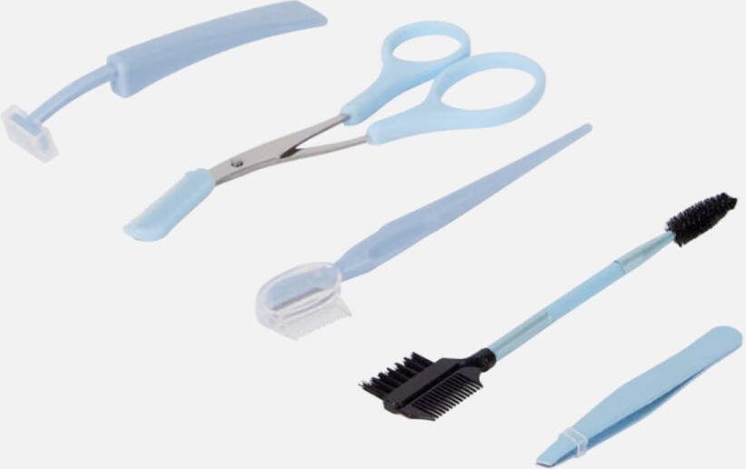 Belluto Wenkbrauwset- Shaping set Eye Brow Schaar Scheermesje Pincet Spoolie Blauw