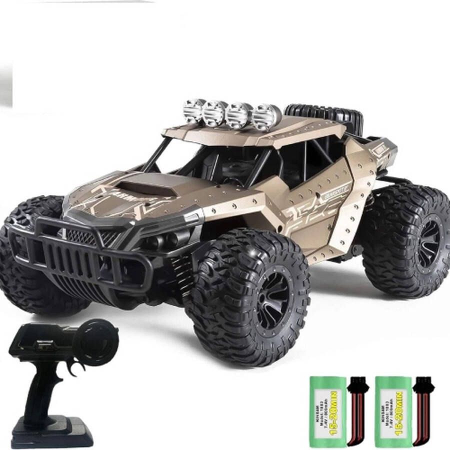 Belmarkt Op afstand bestuurbare speelgoedauto voor buiten monstertruck buggy auto 1 16 radiogestuurd 20 km u bruin 30 minuten speeltijd speelcadeau voor kinderen vanaf 8 jaar