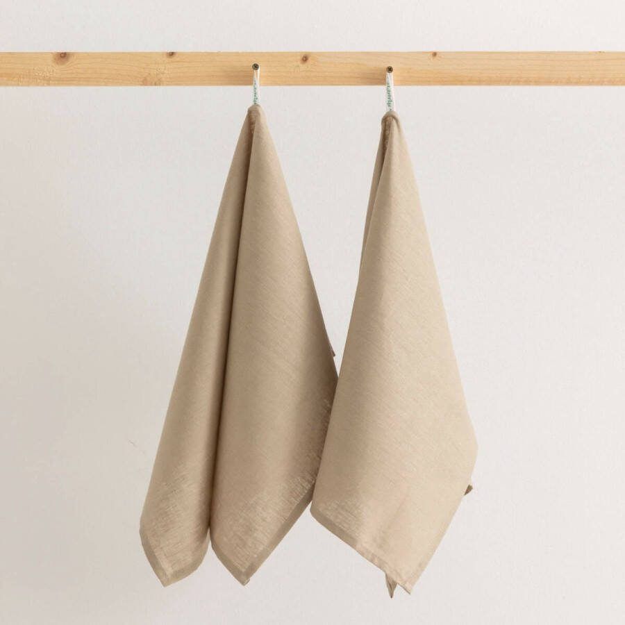 Belum Keukendoek Taupe Linnen 45 x 70 cm 2 Stuks