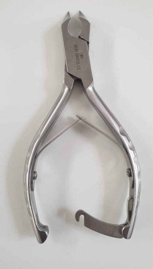 Belux Surgical Instruments Nagelknipper Kopknipper Dwarssnittang voor (Harde) Teennagels Kalknagels en Ingegroeide Nagelhoeken Gebogen 14 cm RVS Zilver