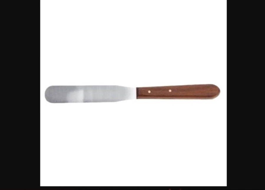 Belux Surgical Instruments Paletmes Taart met Houten Handvat 27 cm RVS Plat Zilver Taart Bakken