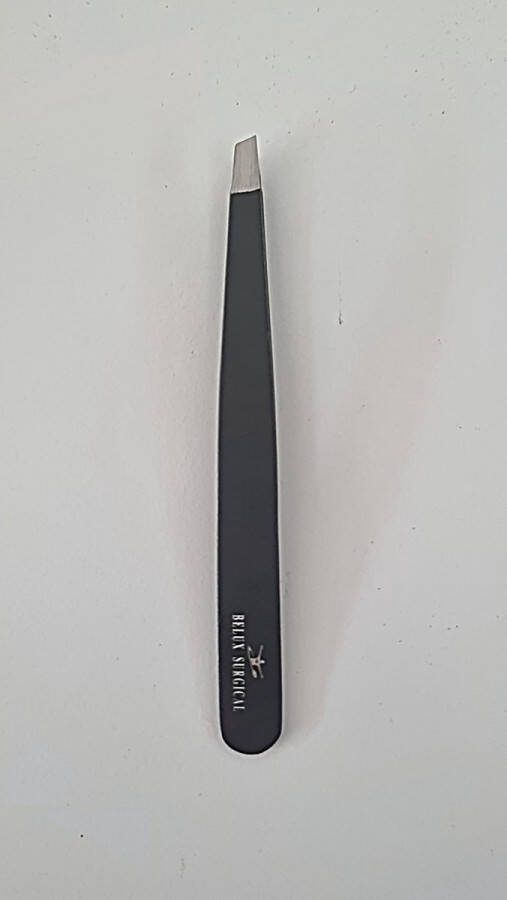 Belux Surgical Instruments Professionele epileer pincet zwart slanted 9 cm Set van 2