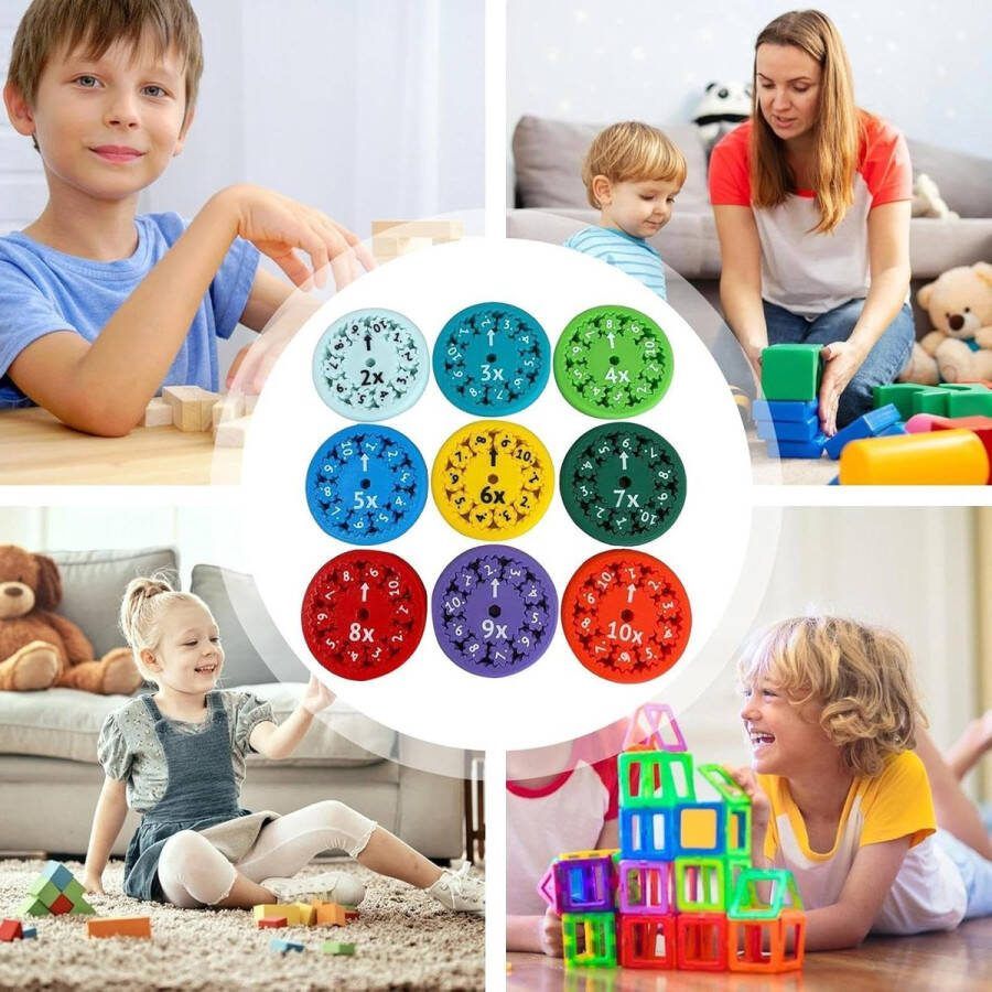 BeMuBa Math fidget spinner Vermenigvuldigen & Delen 9 stuks Leren rekenen