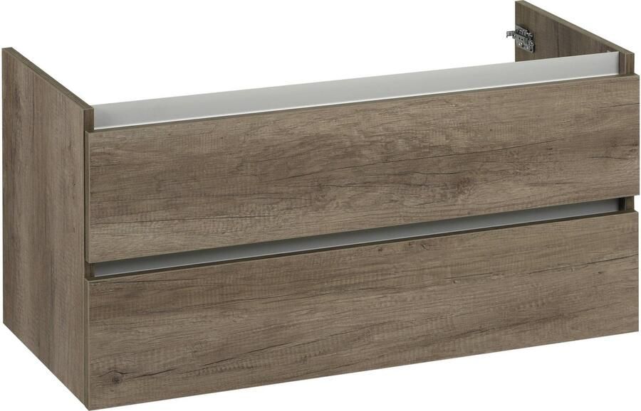 Ben Limara Wastafel Onderkast 100x44.5x50 cm Eiken Badkamerkast Wastafelmeubel met Uitsparing