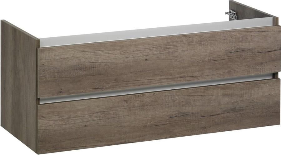 Ben Limara Wastafel Onderkast 140x44.5x50 cm Eiken Badkamerkast Wastafelmeubel met Uitsparing