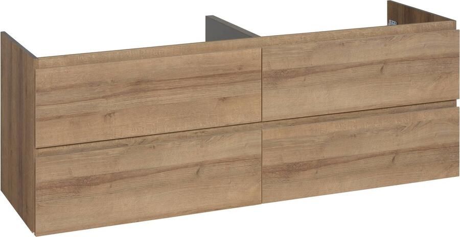 Ben Vario Wastafel Onderkast 160x51x60 cm Eiken Badkamerkast Wastafelmeubel met Uitsparing