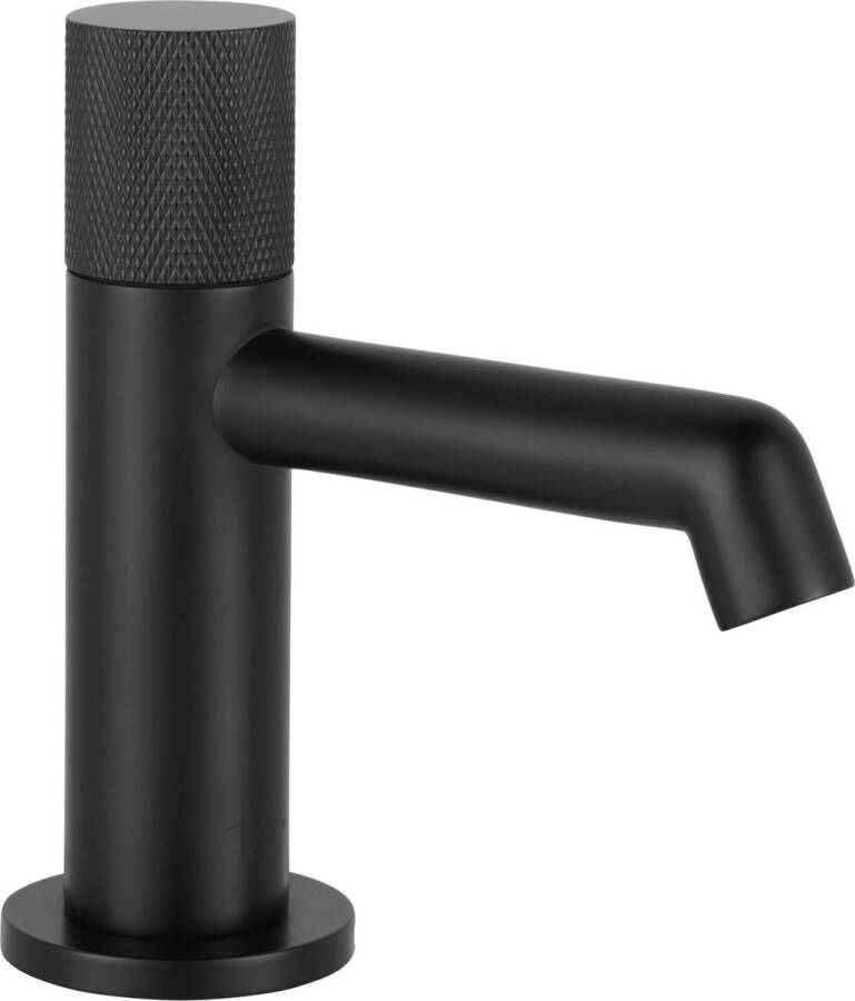 Ben Engraved Cross Fonteinkraan 13.20 cm Mat Zwart Toiletkraan Koudwaterkraan WC Kraan