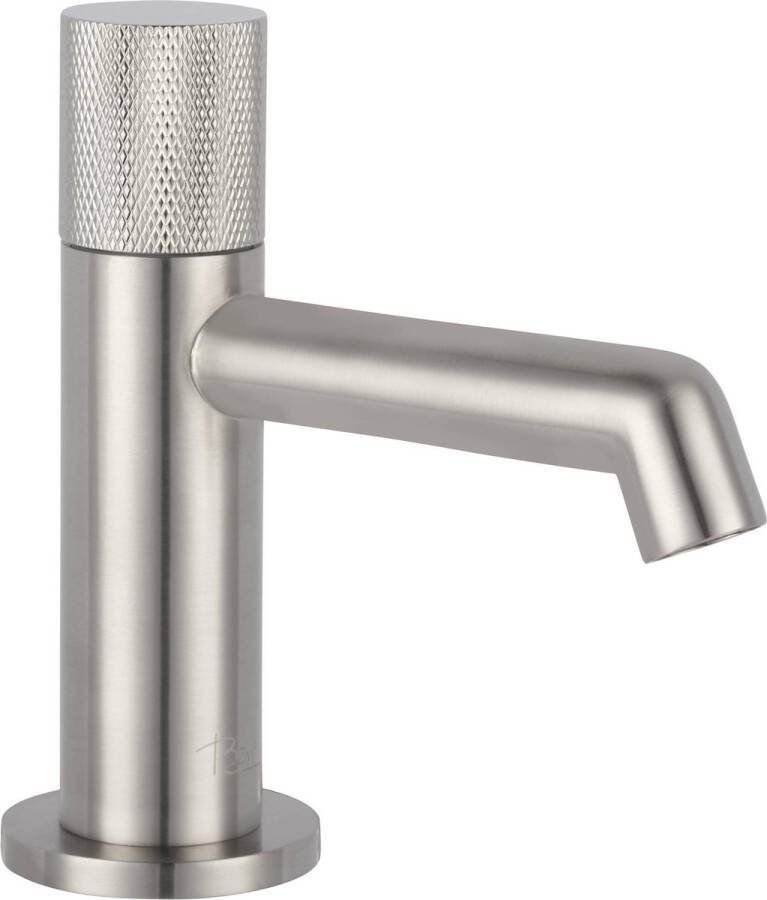 Ben Engraved Cross Fonteinkraan 13.20 cm RVS-look Toiletkraan Koudwaterkraan WC Kraan