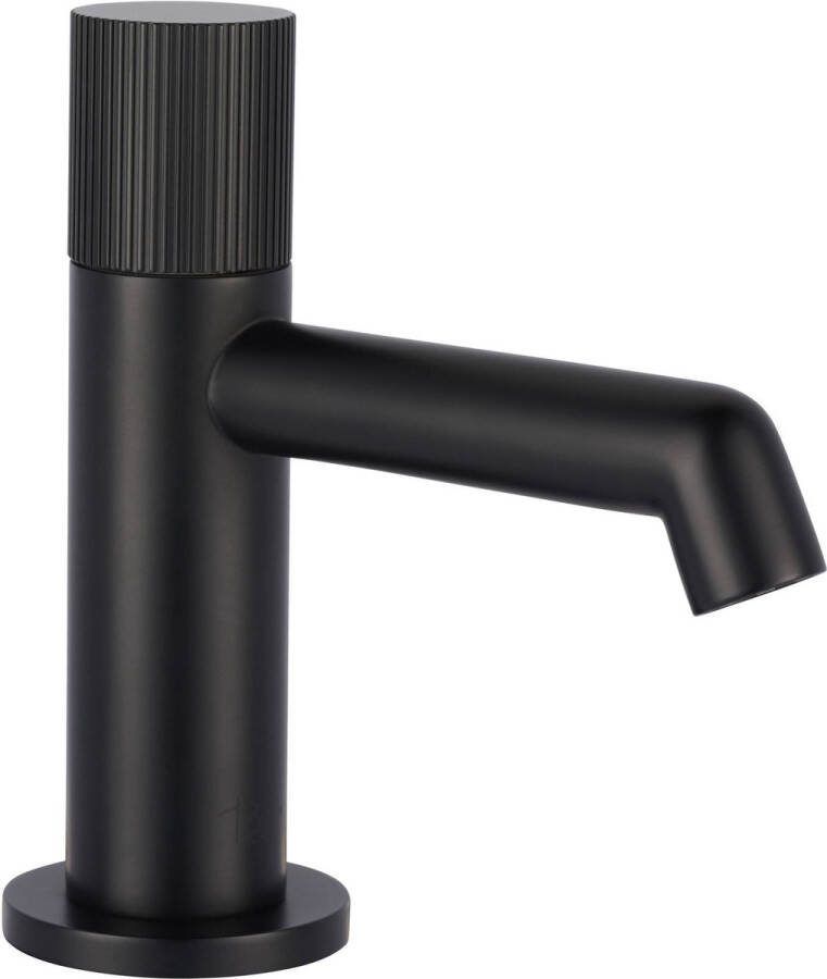 Ben Engraved Line Fonteinkraan 13.20 cm Mat Zwart Toiletkraan Koudwaterkraan WC Kraan