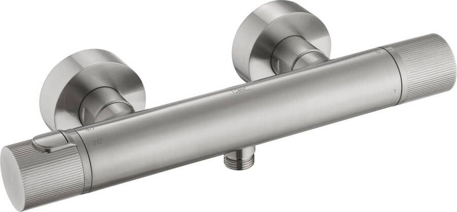Ben engraved Line Thermostatische Douchekraan 15 cm RVS-look Thermostaatkraan