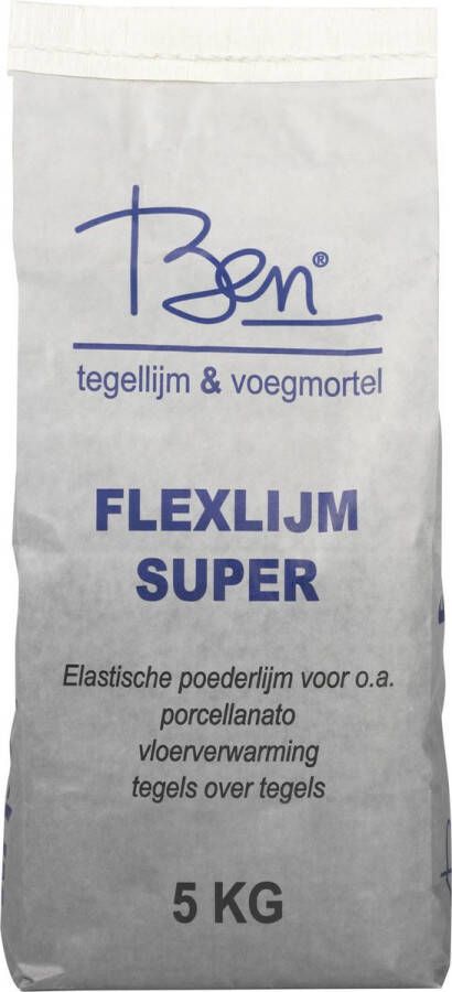 Ben Flexlijm Lijm Super 5 KG Grijs voor Wand en Vloer