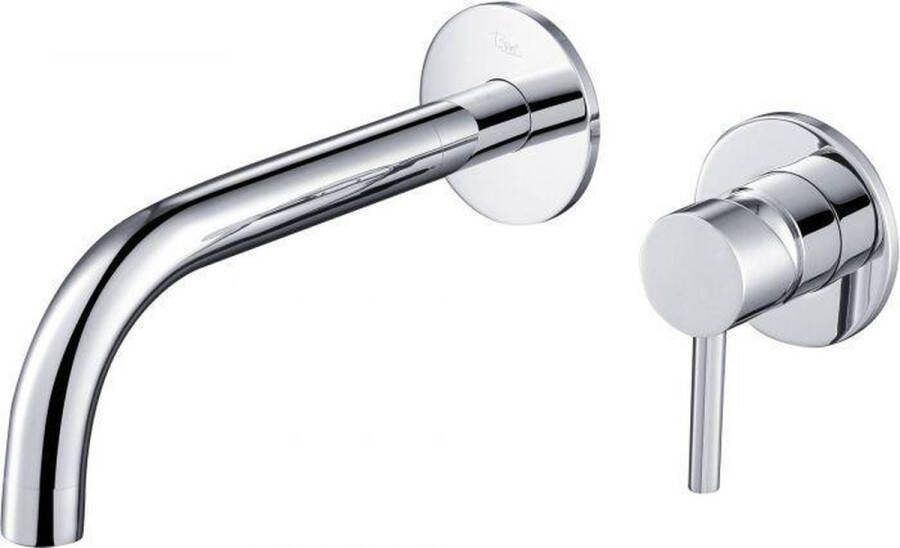 Ben Lavion 2-gats inbouw wastafelkraan afdekset RVS-look