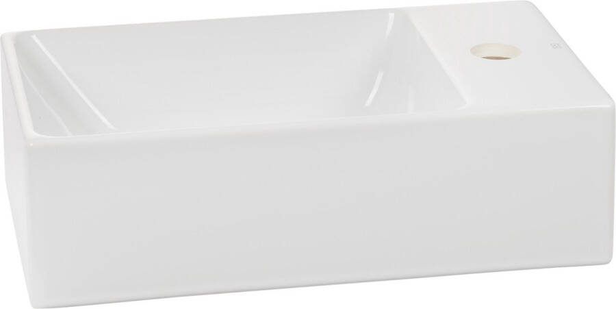 Ben Stelvio fontein keramiek 40x23x12cm 1 kraangat rechts Xtra glaze+ wit