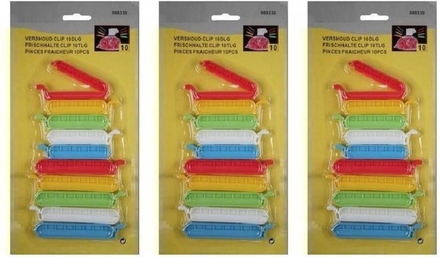 Ben Tools Set van 60x gekleurde vershoudclips vershoudknijpers zakklemmen