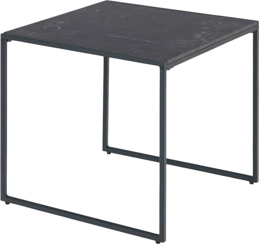 Hioshop Infinity salontafel hoektafel marmerprint zwart.