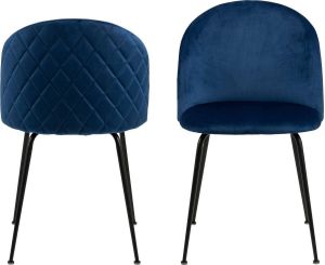 Grab A Chair Bendt Eetkamerstoel 'May' Velvet kleur Donkerblauw