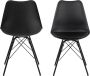 Meubelen-Online Eetkamerstoel Plaisir set 2 stoelen zwart kuipstoel - Thumbnail 1