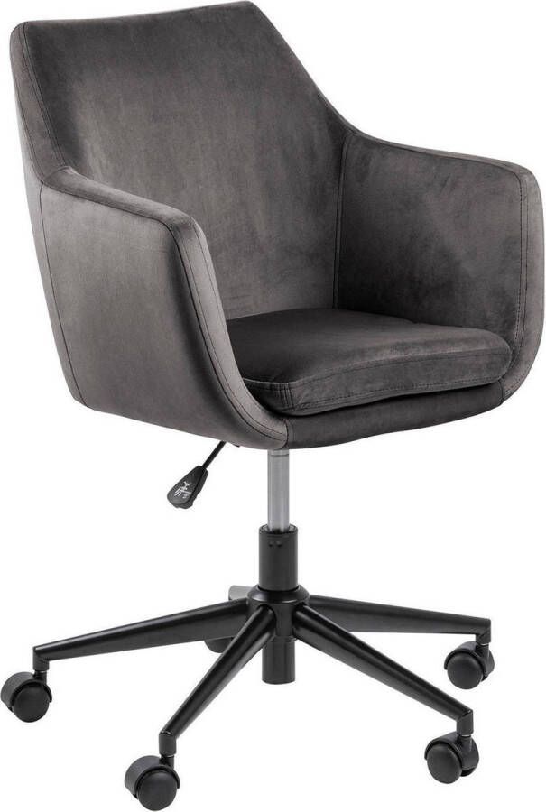 Bendt Grijs Bureaustoel Arne velours draaibaar in hoogte verstelbaar - Foto 2