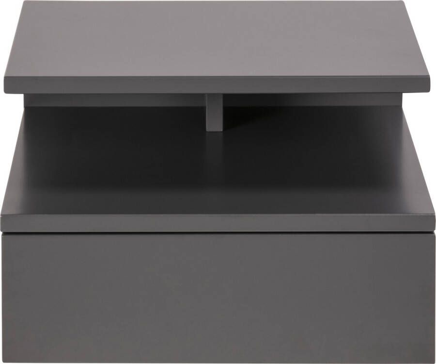 Actona Ashley nachtkastje wandhangend met 1 plank en 1 lade lichtgrijs.