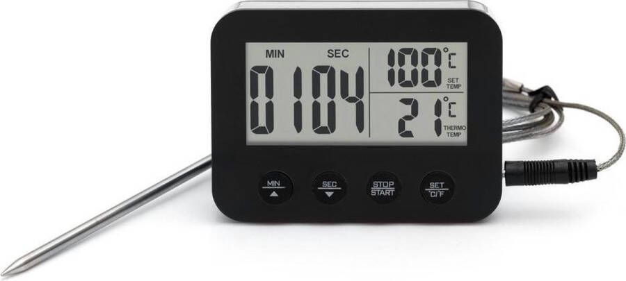 Bengt EK Design Thermometer Digitaal incl. temperatuurbereik 0 tot 250 graden Celcius Staal