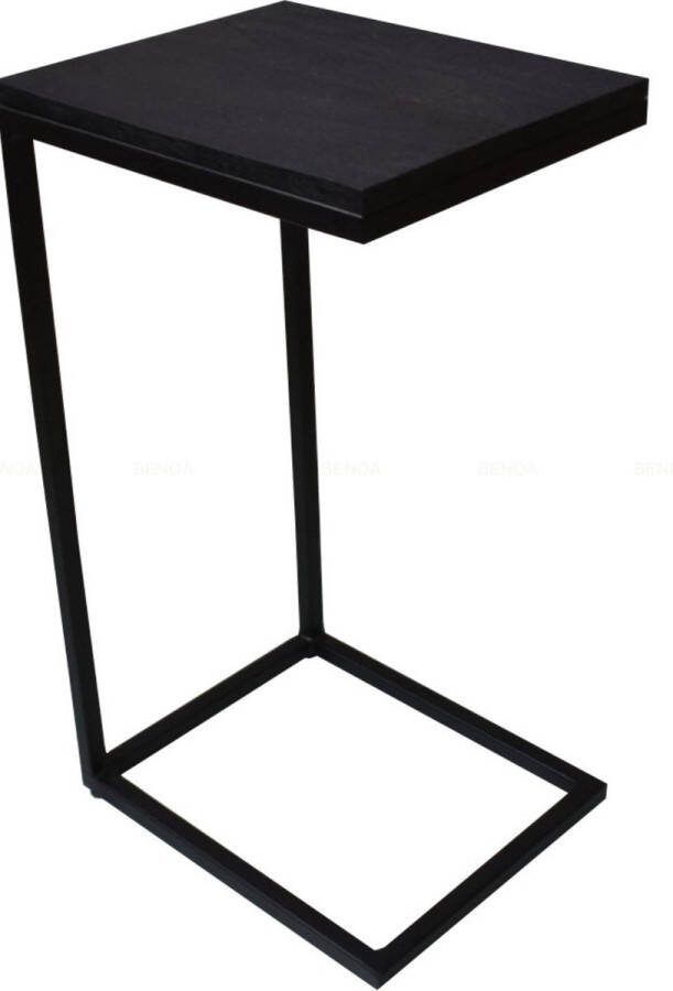 Benoa Canton Iron & Black Wooden End Table 38 cm