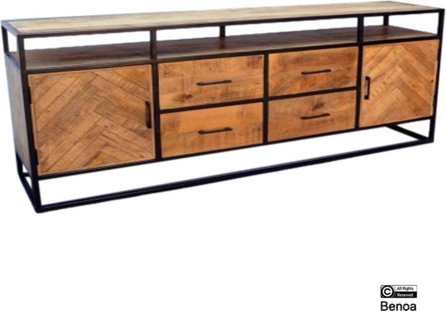 Benoa Visgraat Dressoir Jax Mangohout 200 cm