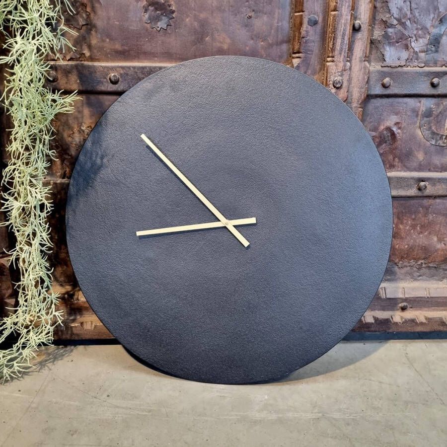 Benoa HorstDeco- Wandklok zwart -Antiek Black Antique Round Clock 55 cm