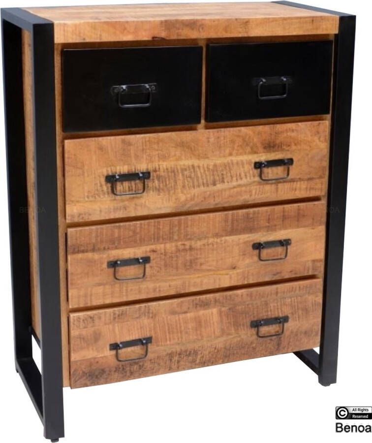 Meubelplaats Hoog dressoir Commode Bruno mangohout met lades