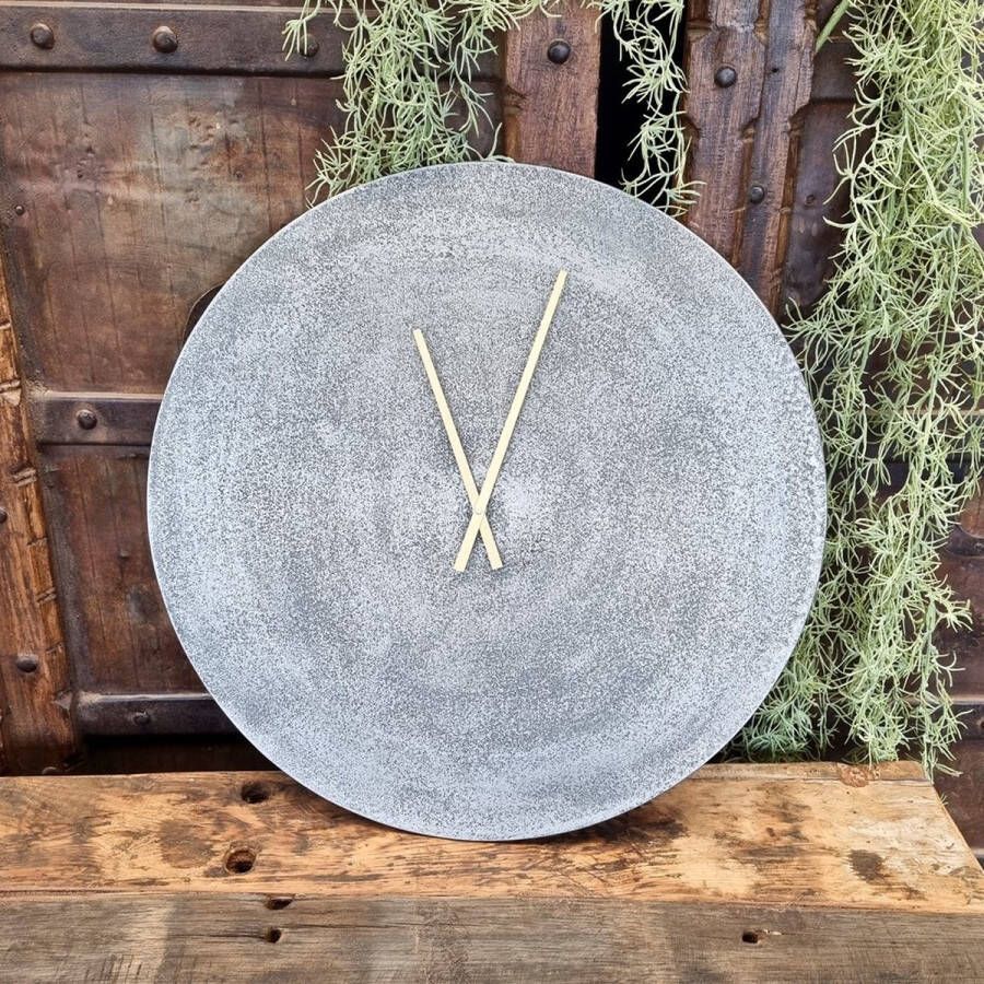 Benoa Louisville Brass Grey Round Clock 55 cm