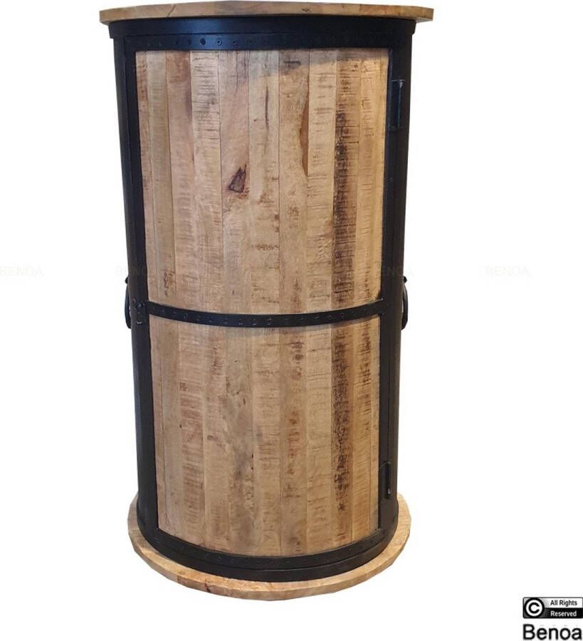 Benoa Shorewood Mango Winecabinet Black Steel 110 cm